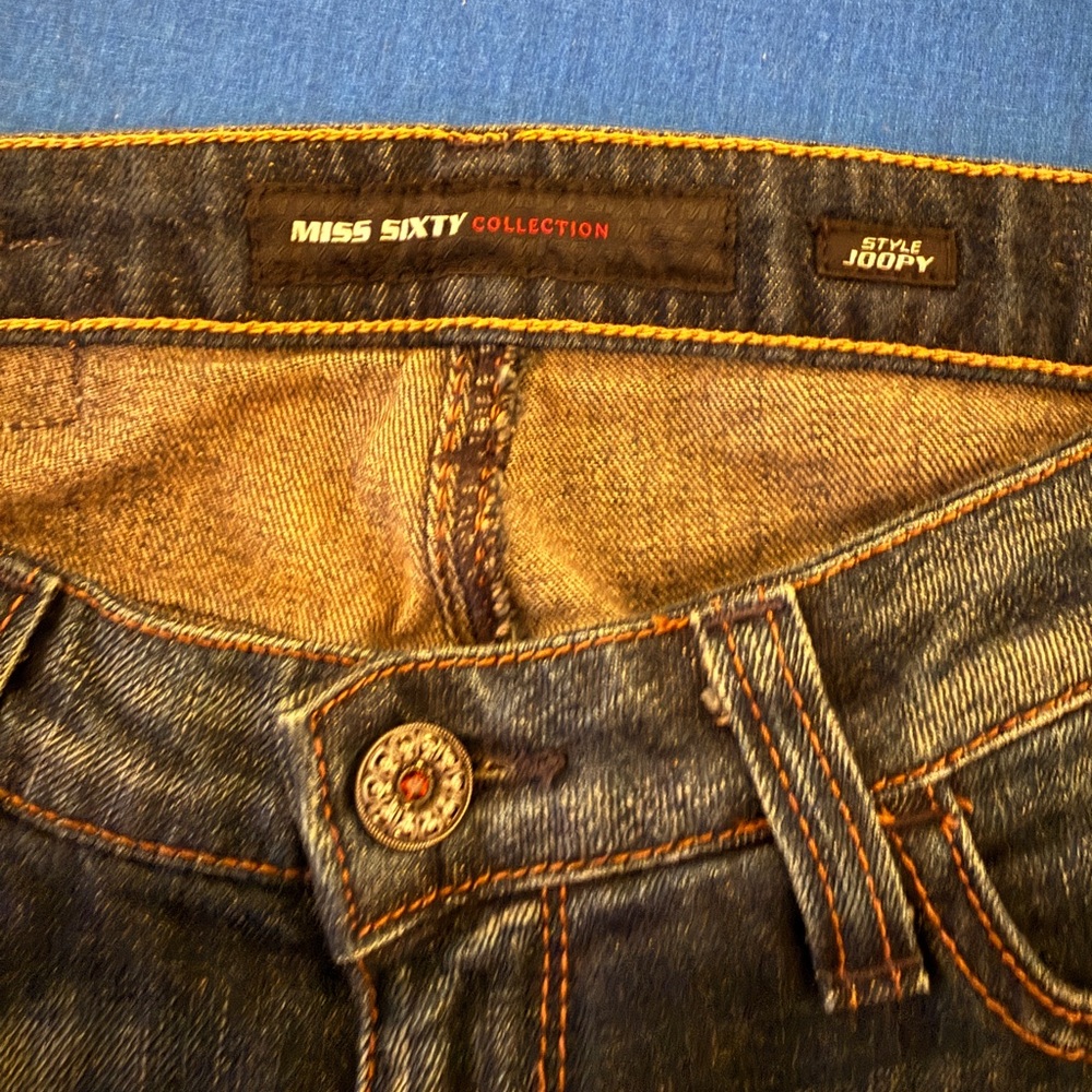 Miss Sixty NWT RARE Low Rise Joopy Trousers Flare Jeans with Swarovski Elements - Picture 6 of 11
